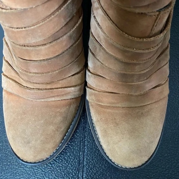 FREE PEOPLE tan leather Hybrid slit heeled ankle boots 40 - Picture 5 of 11